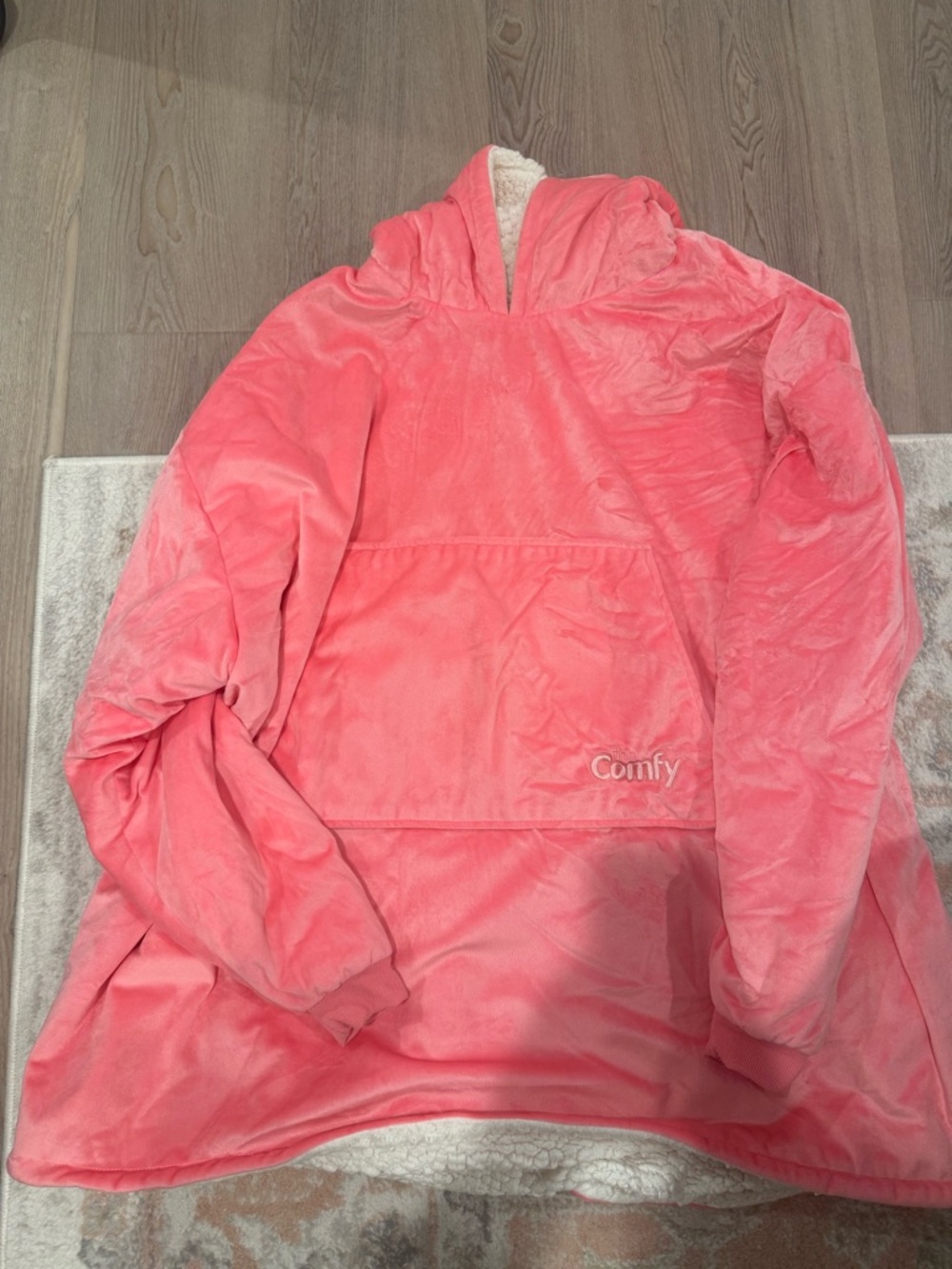 Comfy Plush Hooded Pullover - Pink